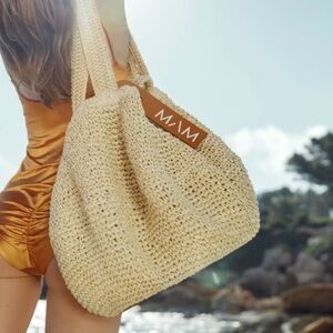 Beautiful NWT MAM RAFFIA and Leather BAG